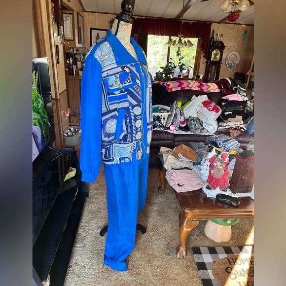 NWT Women’s vintage River Edge 100% silk pants and jacket track set. - Picture 9 of 16